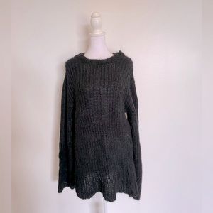 The Range Black Thick Ribbed Oversized Sweater - Size Medium